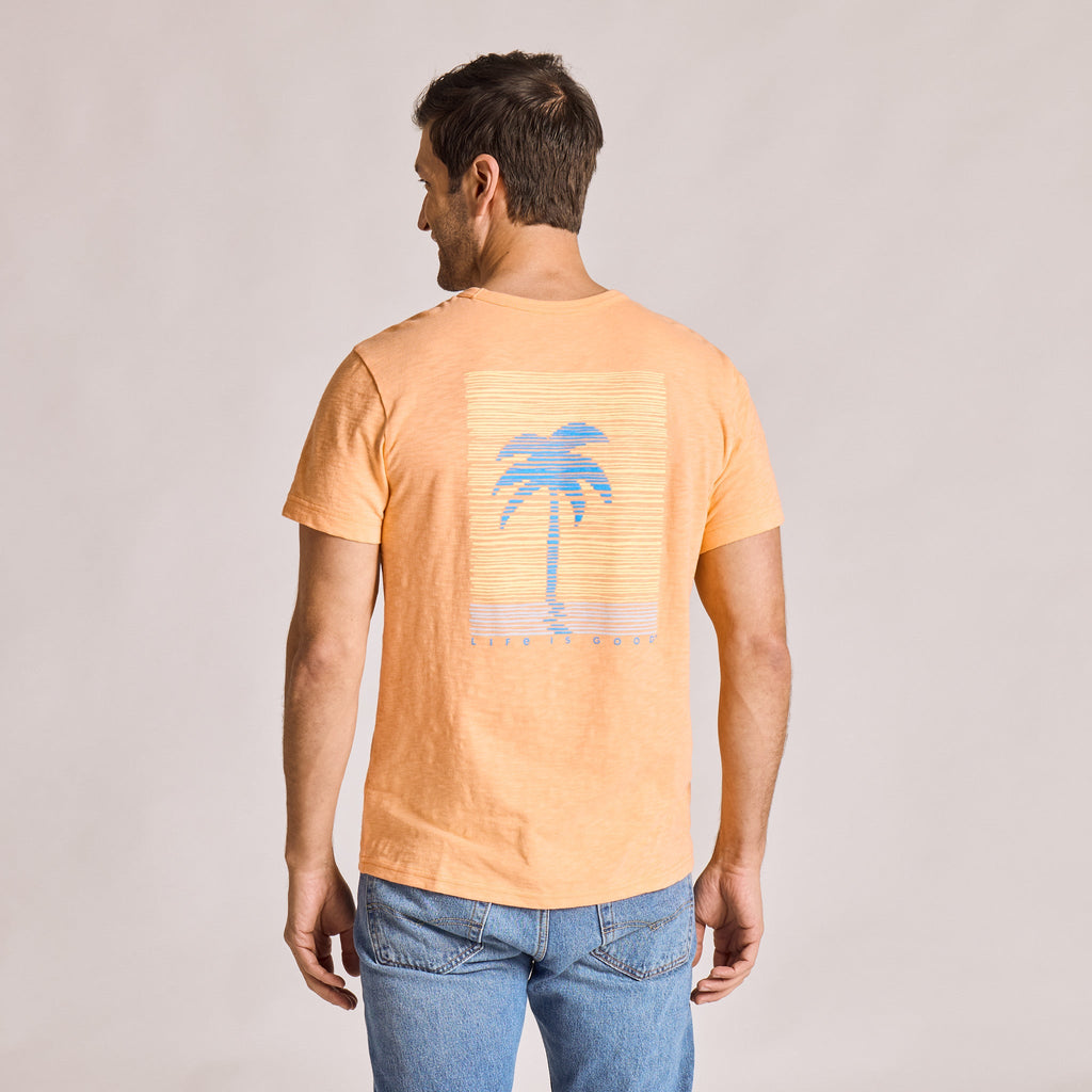 Men's Striped Palm Shadow Short Sleeve Slub Slim Fit Tee product image 1