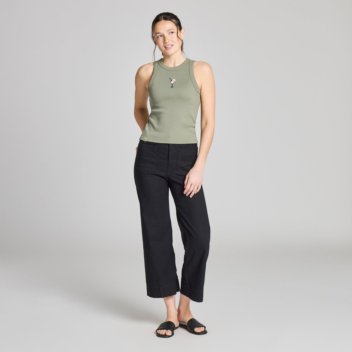 Women's Embroidered Spritz Fitted Rib Tank product image 5