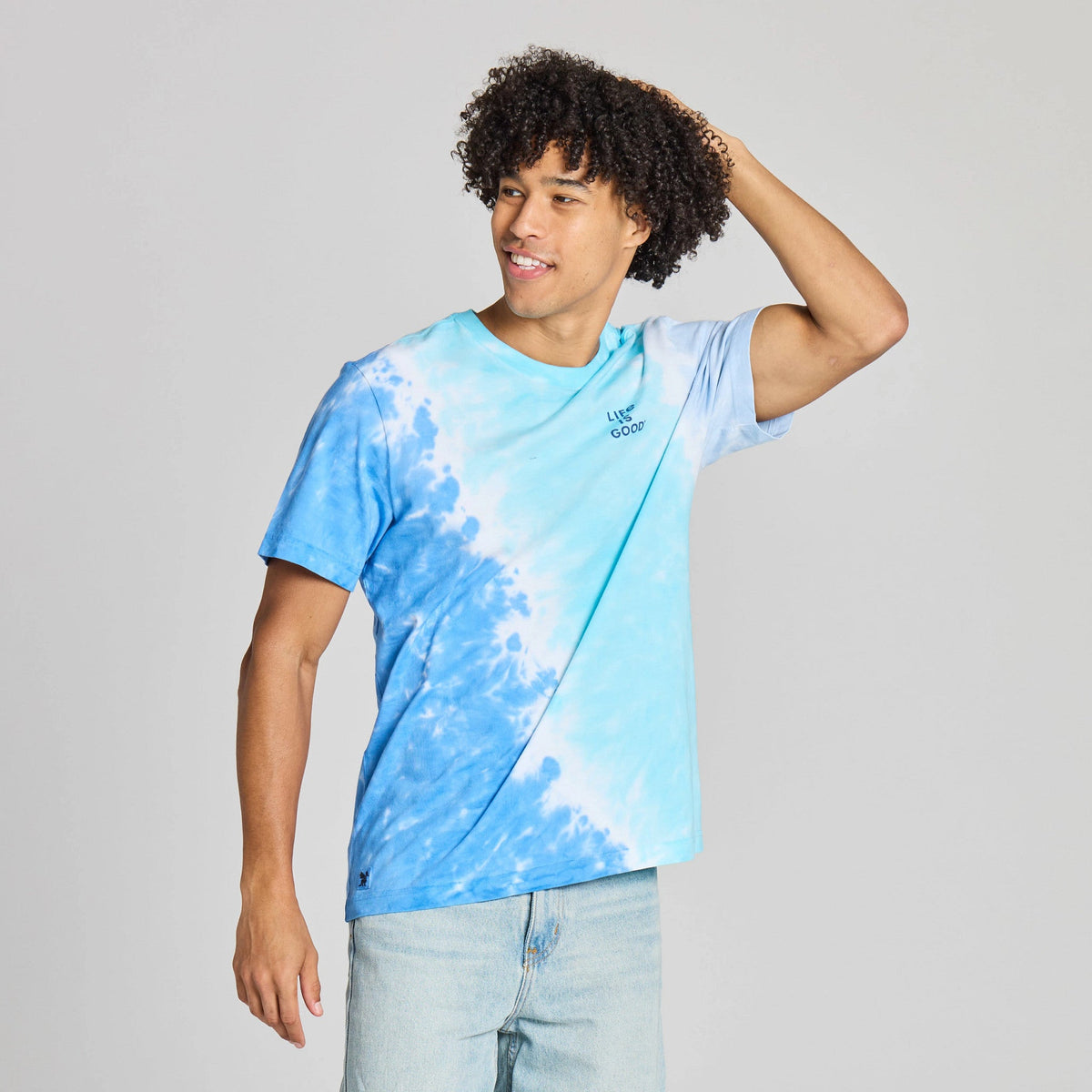 Men's Stacked Life is Good Short Sleeve Crusher Tie-Dye Tee product image 1