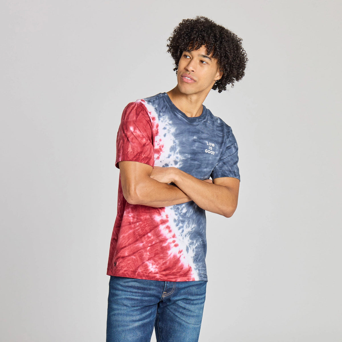 Men's Stacked Life is Good Short Sleeve Crusher Tie-Dye Tee product image 11