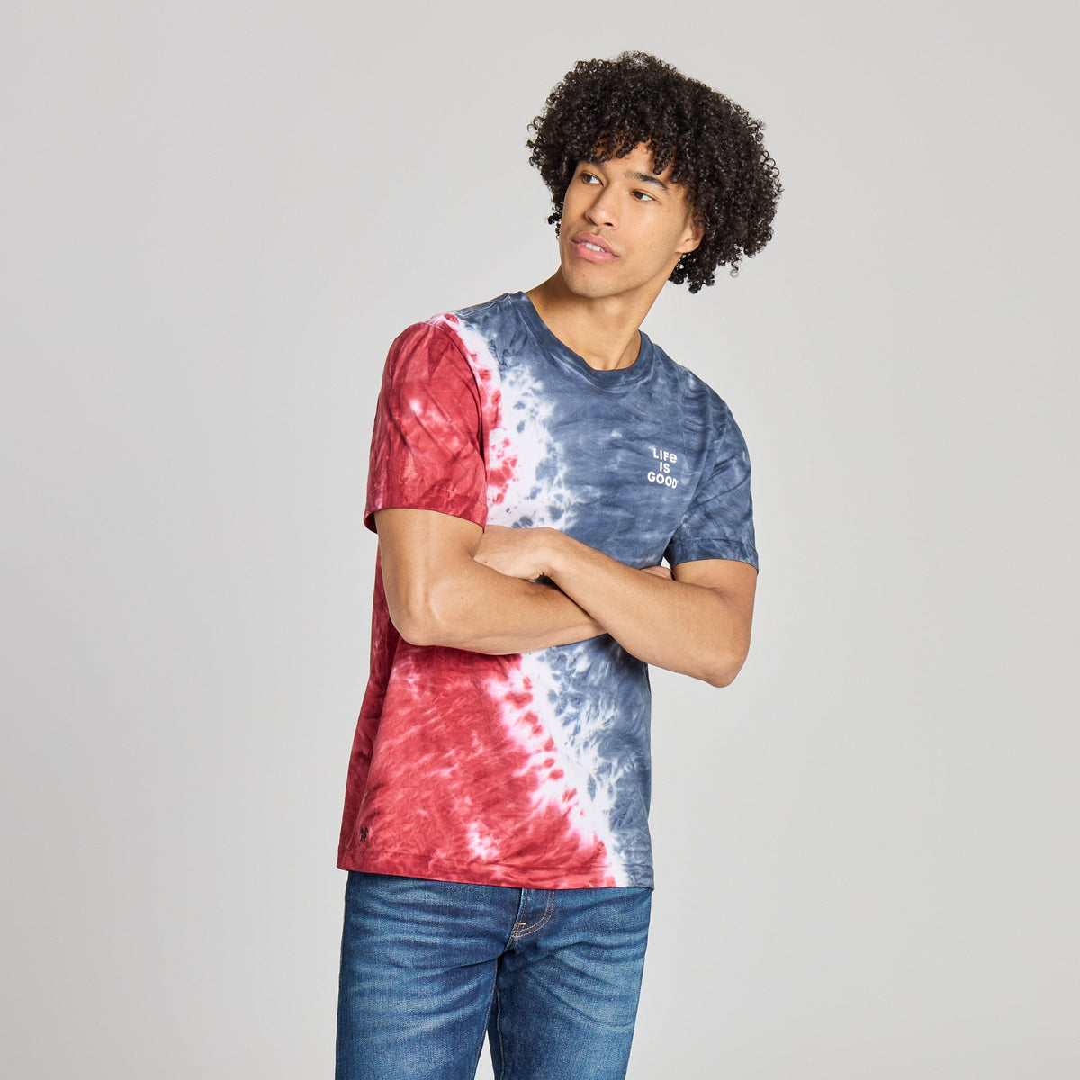 Men's Stacked Life is Good Short Sleeve Crusher Tie-Dye Tee product image 21