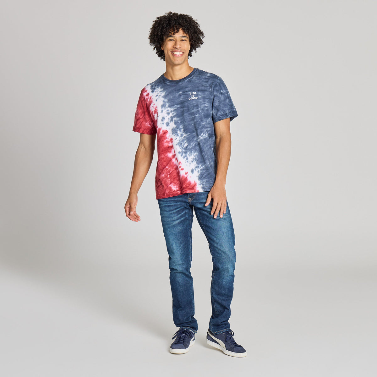 Men's Stacked Life is Good Short Sleeve Crusher Tie-Dye Tee product image 25