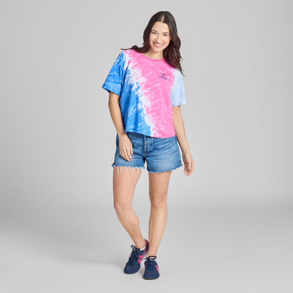 Women's Stacked Life is Good Short Sleeve Crusher Boxy product image 25