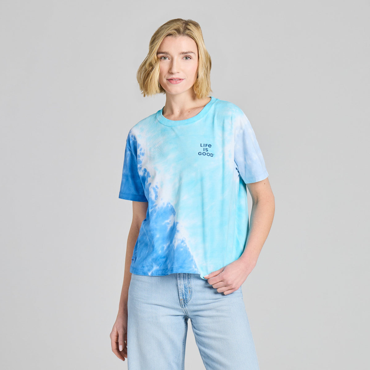 Women's Stacked Life is Good Short Sleeve Crusher Boxy product image 6