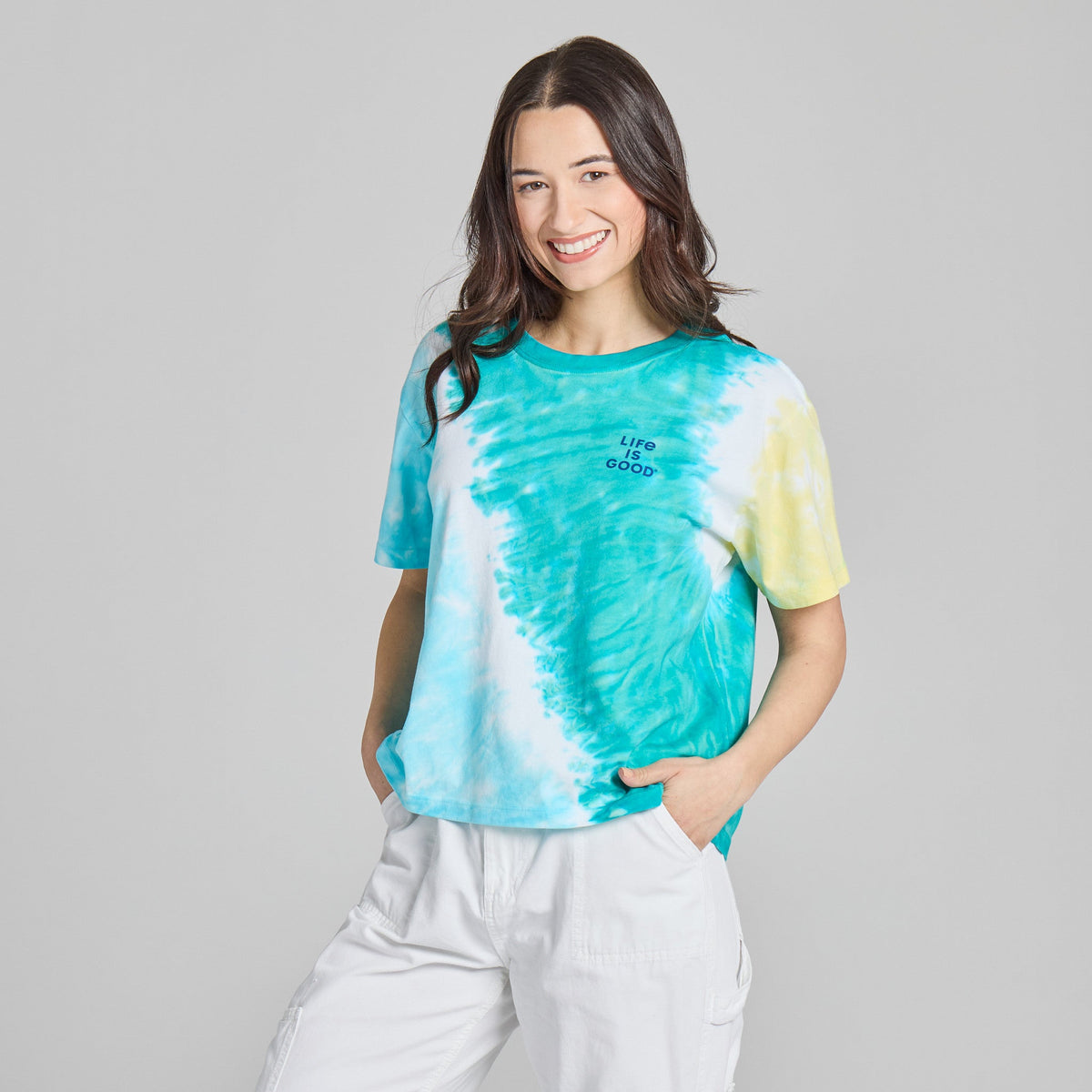 Women's Stacked Life is Good Short Sleeve Crusher Boxy product image 31