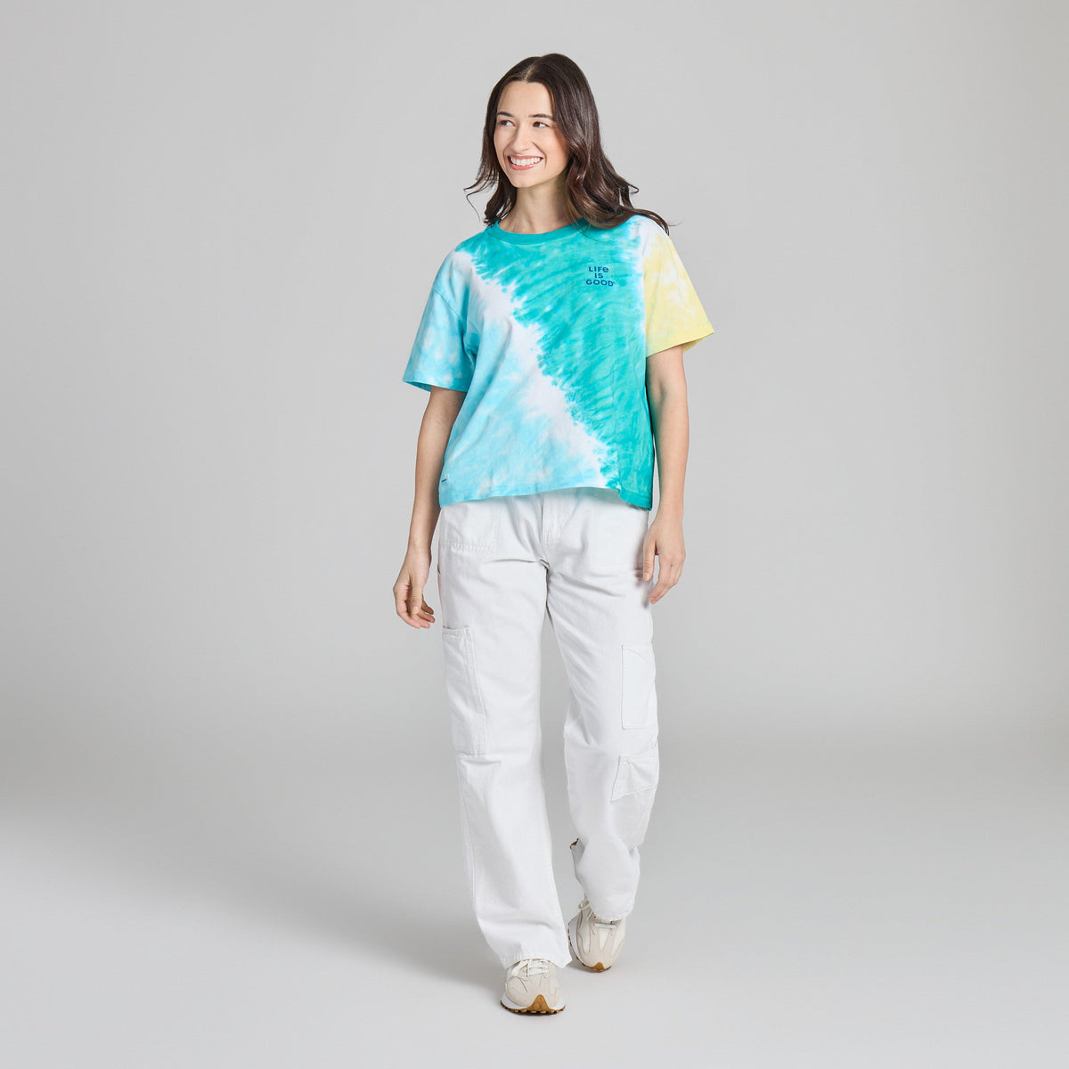 Women's Stacked Life is Good Short Sleeve Crusher Boxy product image 15