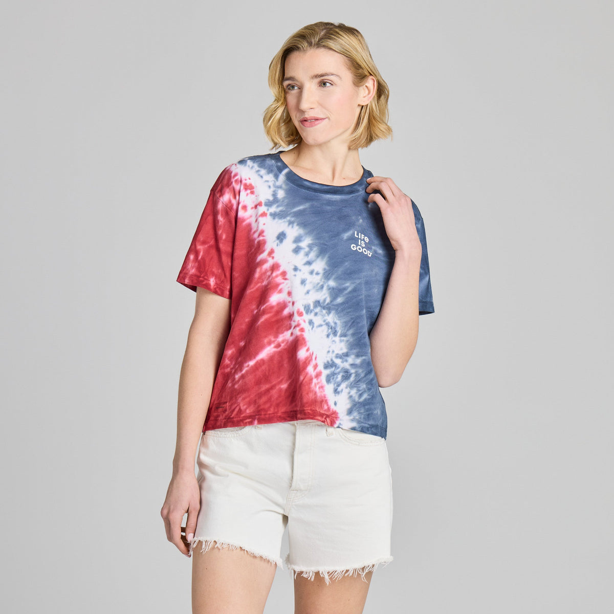 Women's Stacked Life is Good Short Sleeve Crusher Boxy product image 16