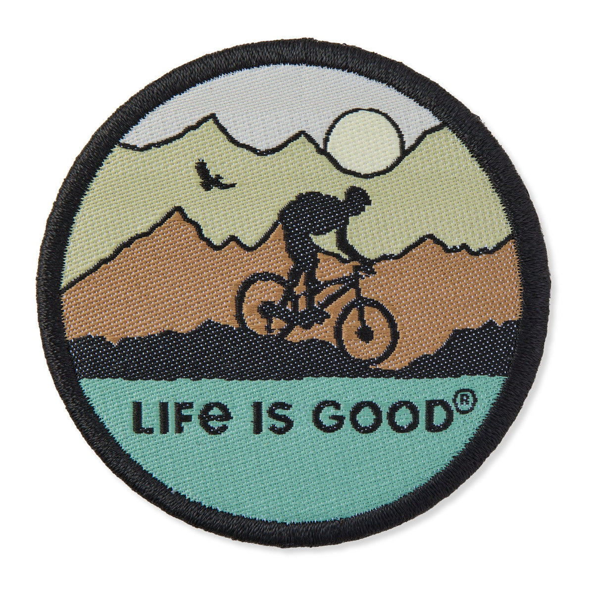 Biking Sunset Woven Patch
