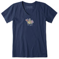 Women's Picnic Basket Short Sleeve Crusher Vee