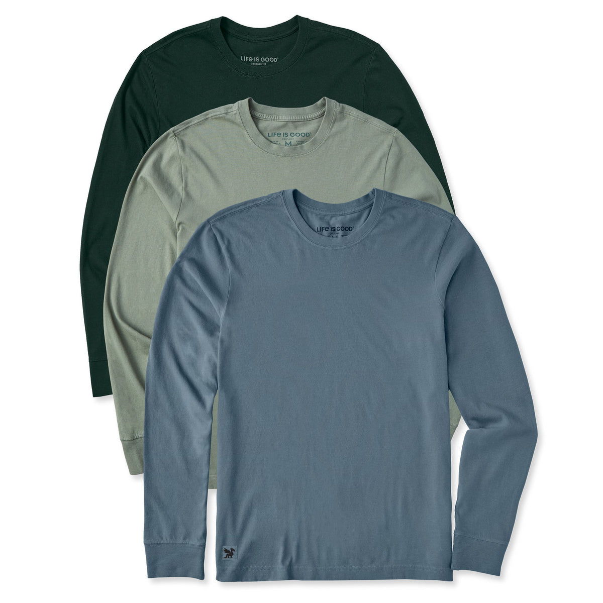 Mens Solid 3-Pack Long Sleeve Crusher Tee Multi 5 product image 1