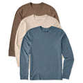 Mens Solid 3-Pack Long Sleeve Crusher Tee Multi 6 product image 1