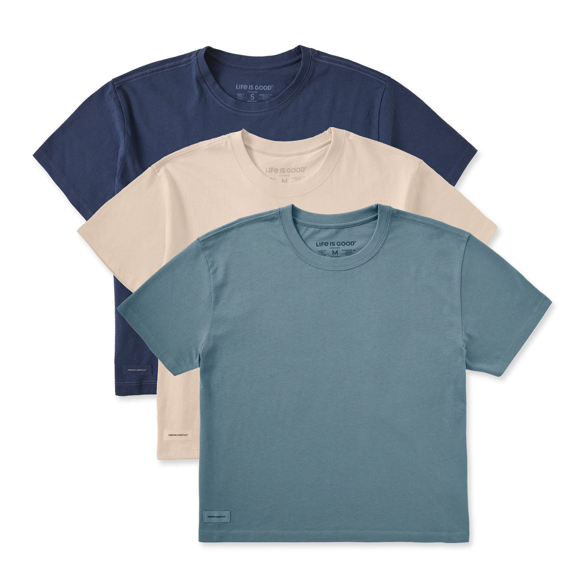 Womens Solid 3-Pack Boxy Crusher Tee Multi 8 product image 1