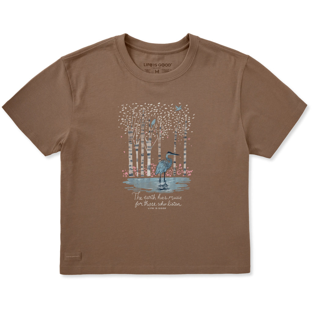 Women's Earth Has Music Heron Short Sleeve Crusher Boxy Tee product image 1