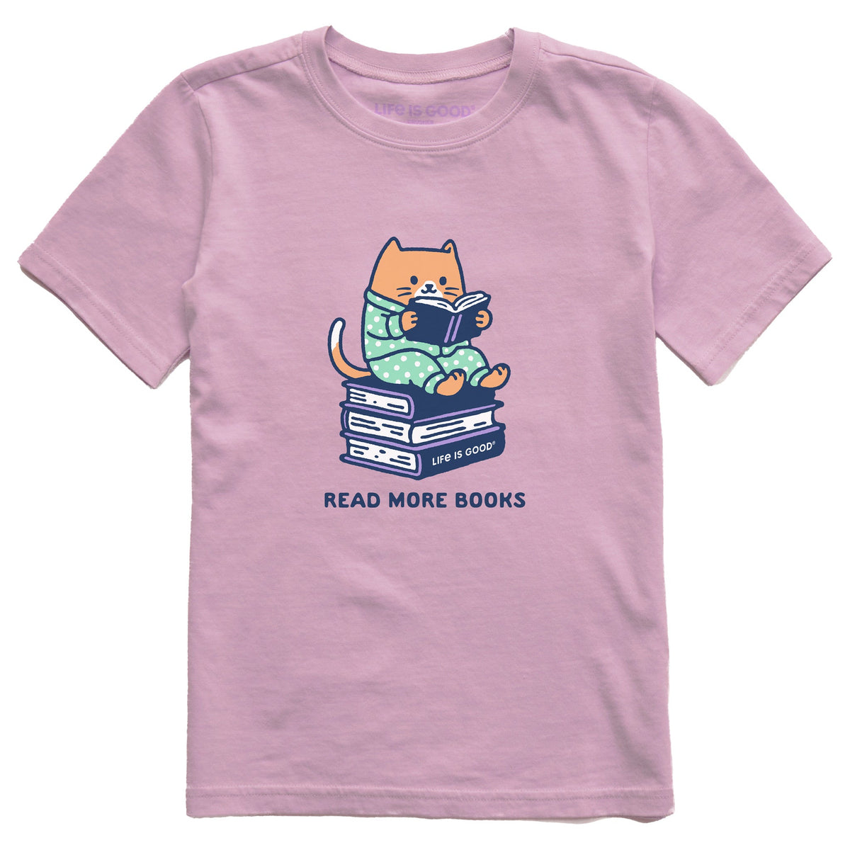 Kids Read More Books Cat Short Sleeve Crusher Tee product image 1