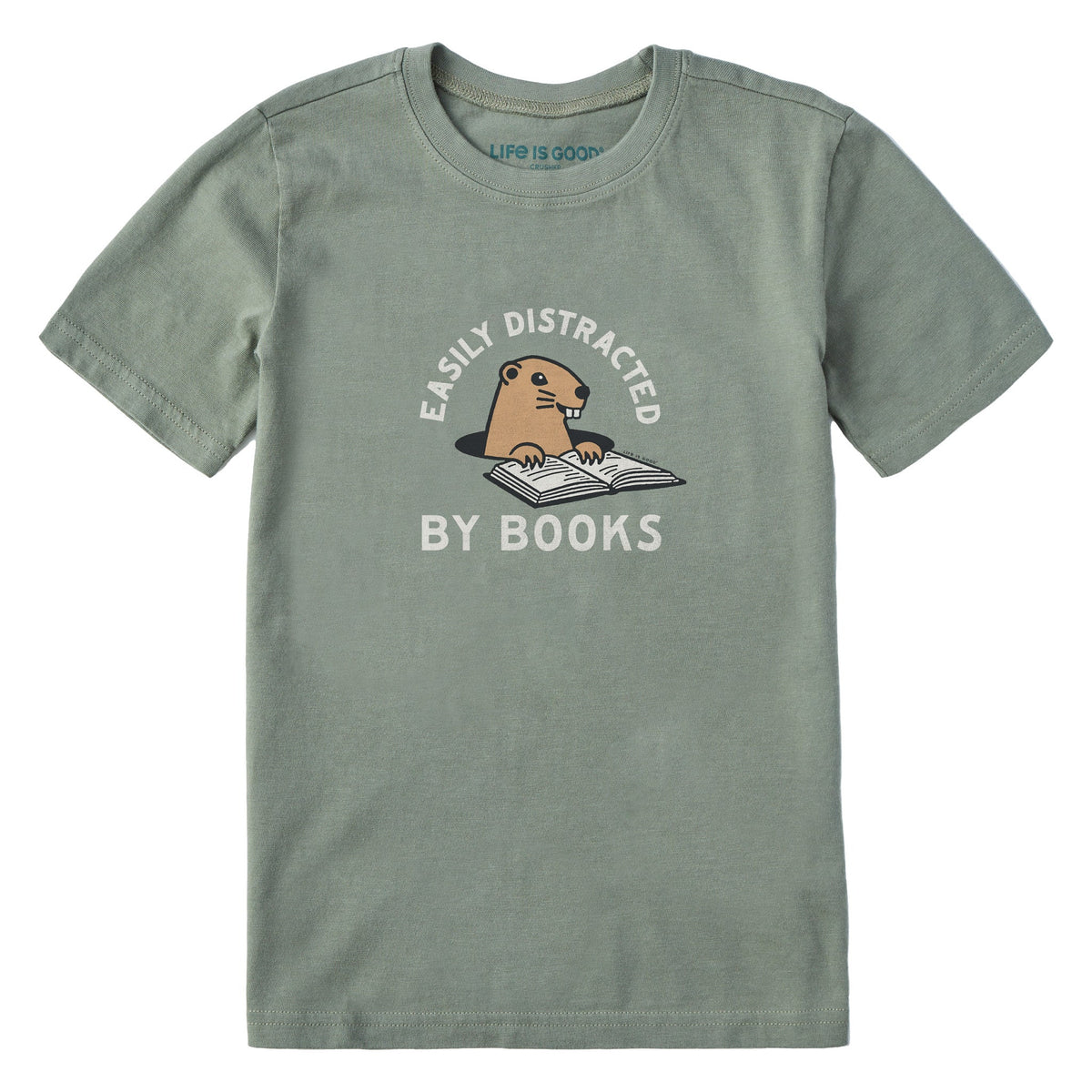 Kids Easily Distracted by Books Short Sleeve Crusher Tee product image 1