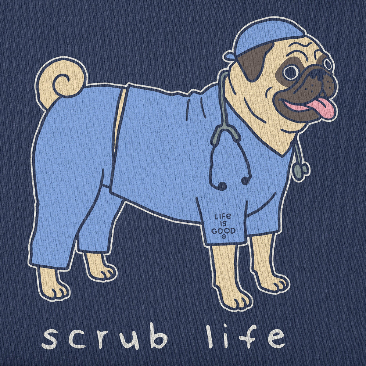 Men's Scrub Life Pug Short Sleeve Crusher Tee product image 2