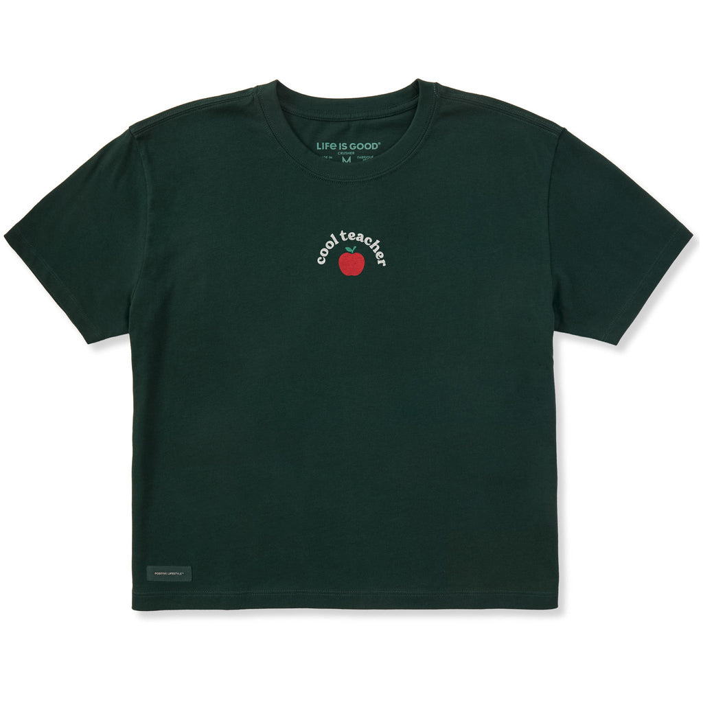 Women's Cool Teacher Apple Short Sleeve Crusher Boxy Tee product image 1