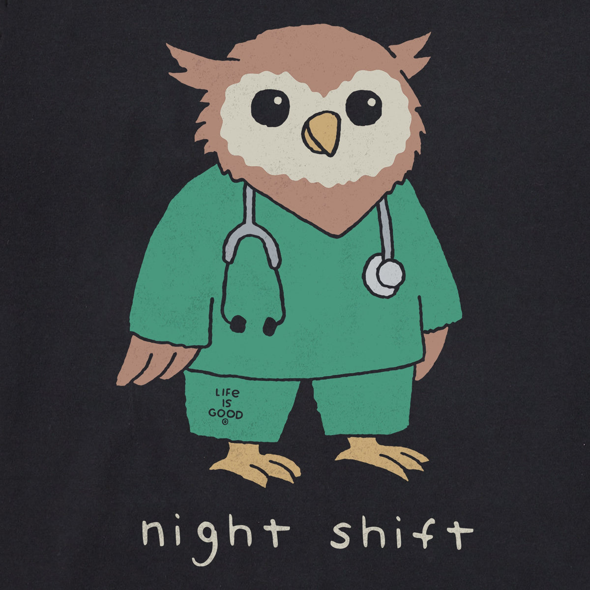 Women's Night Shift Owl Short Sleeve Crusher Tee product image 2