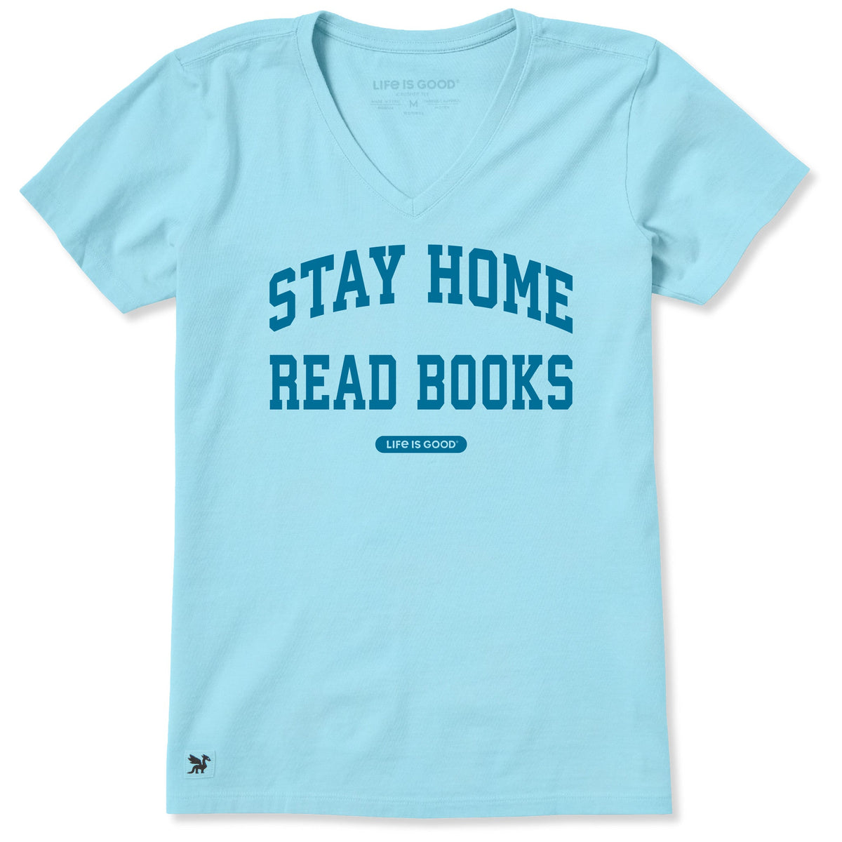 Women's Stay Home Read Books Arch Short Sleeve Crusher Vee product image 1