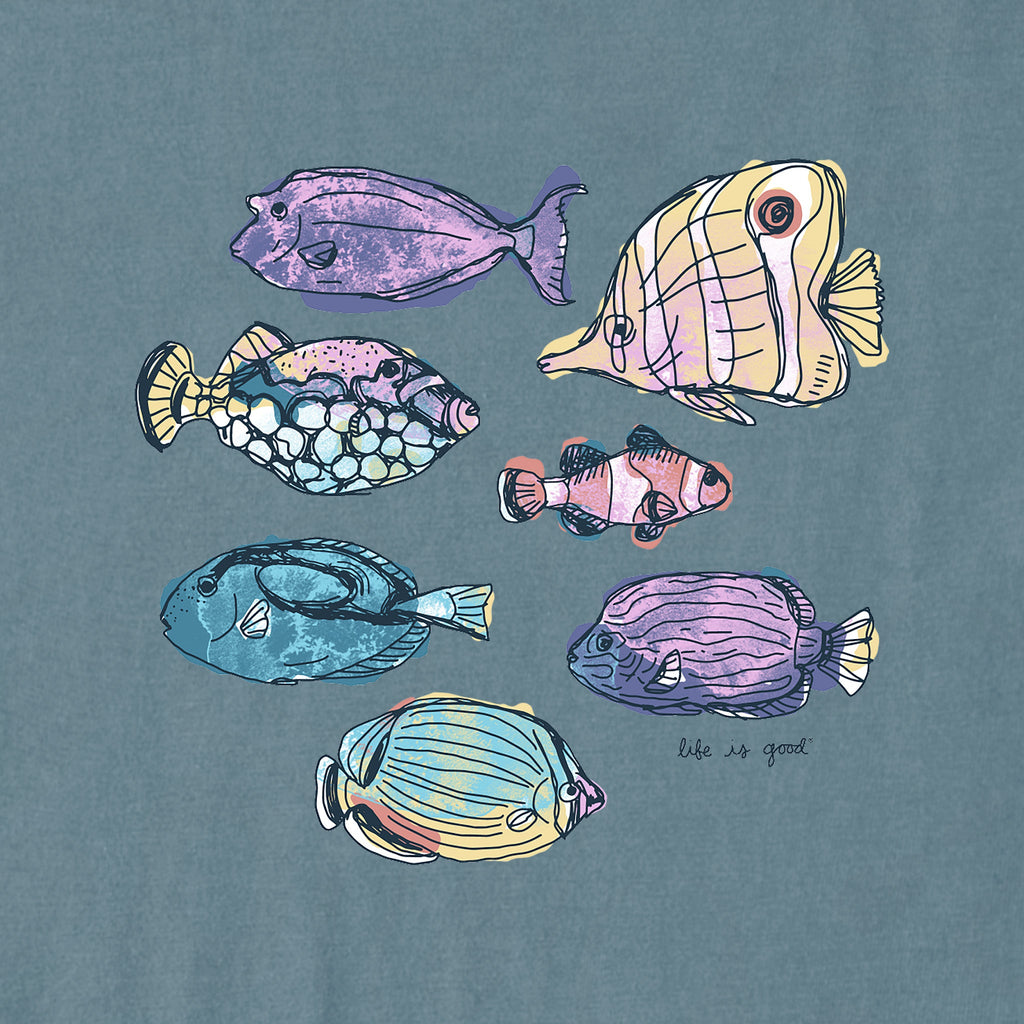 Women's Watercolor Tropical Fish Crusher Boxy Tank product image 2