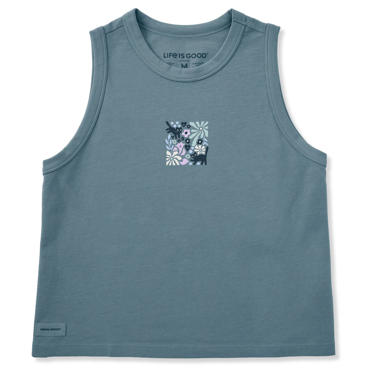 Women's Cats in Flower Field Crusher Boxy Tank product image 1