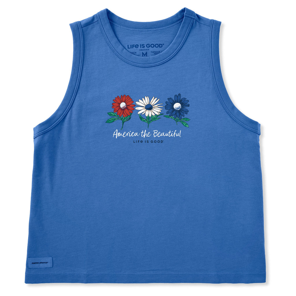 Women's America the Beautiful Daisies Crusher Boxy Tank product image 1