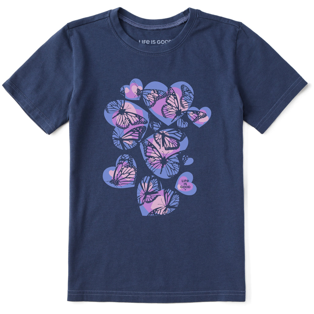 Kids Butterfly Heart Scatter Short Sleeve Crusher Tee product image 1