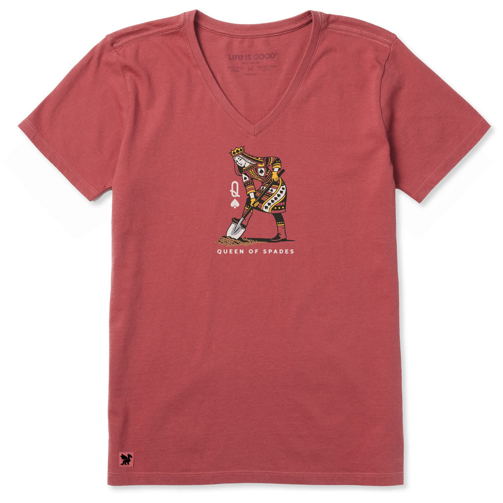 Women's Queen of Spades Short Sleeve Crusher Vee product image 1