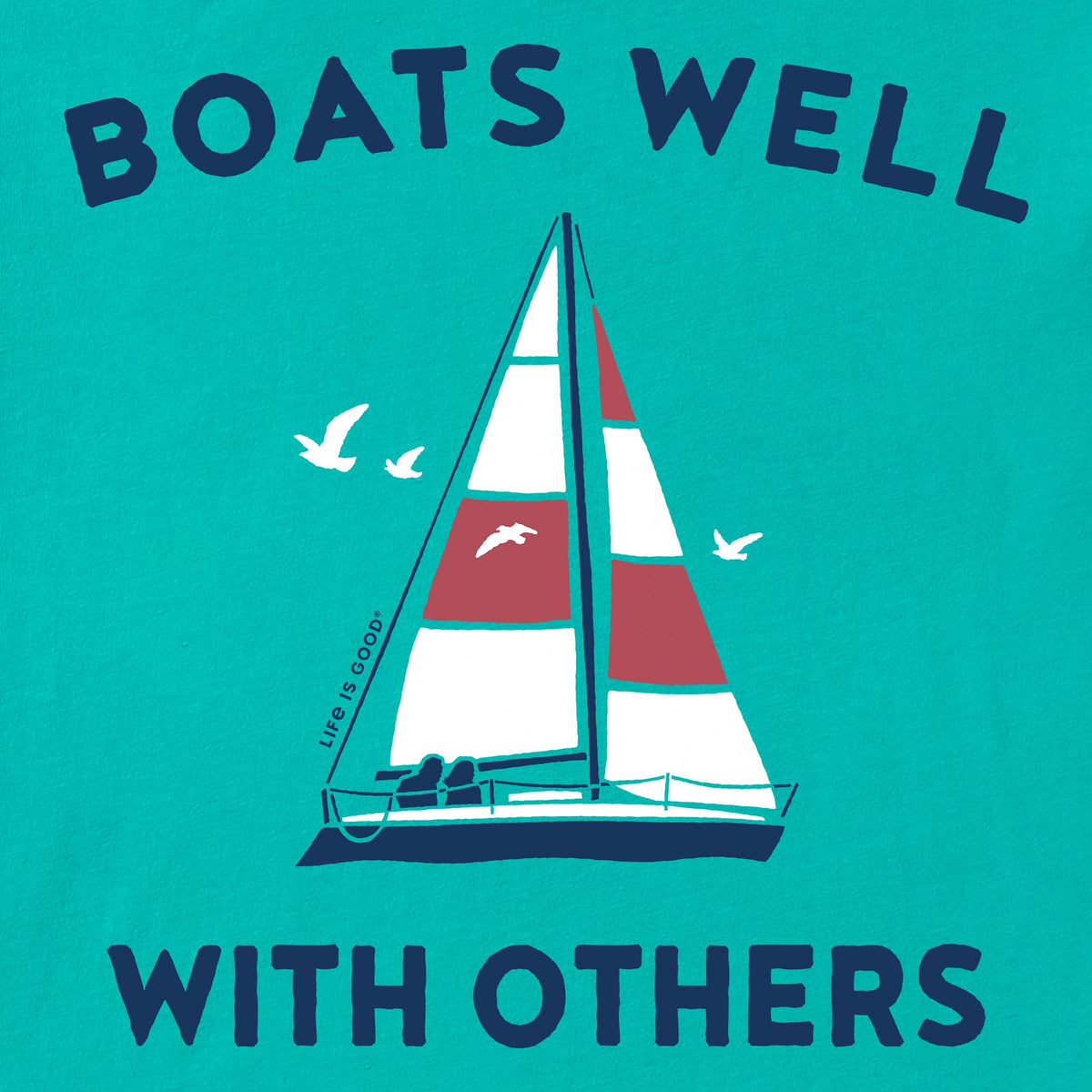 Men's Boats Well with Others Sail Boat Large Short Sleeve product image 2