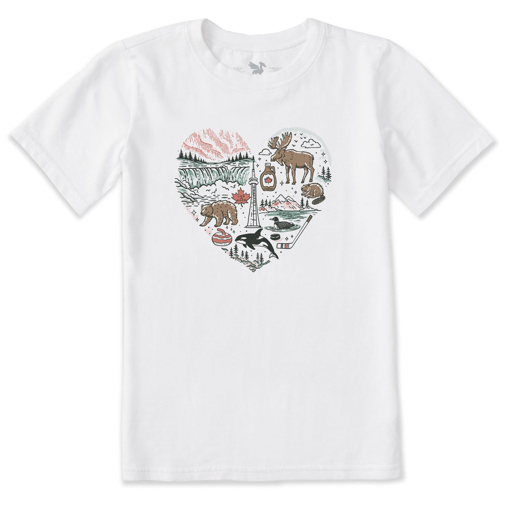 Kids Canadian Heart Short Sleeve Crusher Tee product image 1