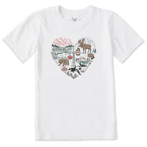 Kids Canadian Heart Short Sleeve Crusher Tee product image 1