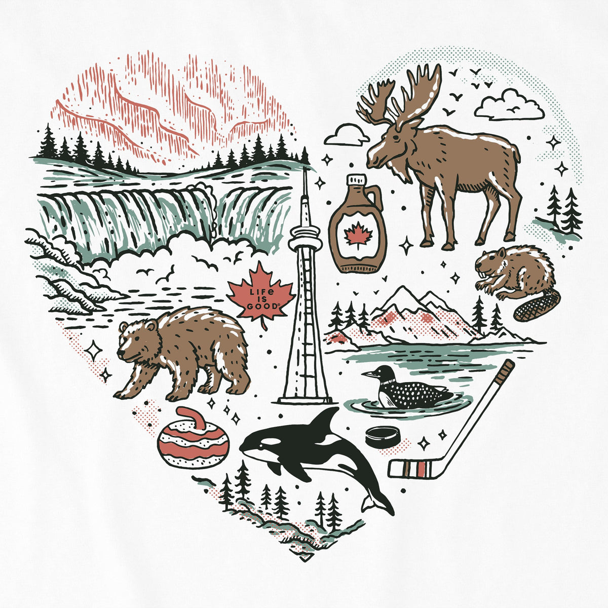 Kids Canadian Heart Short Sleeve Crusher Tee product image 2
