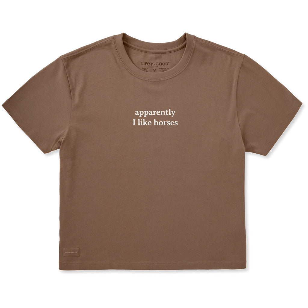 Women's Apparently I Like Horses Short Sleeve Crusher Boxy product image 1