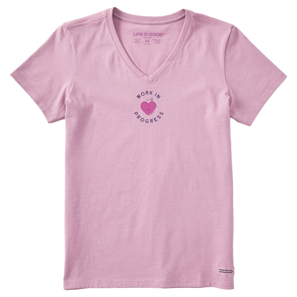 Women's Work in Progress Heart Short Sleeve Crusher Vee product image 1