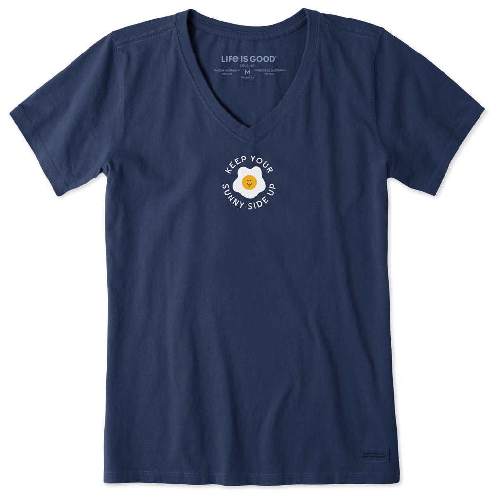 Women's Keep Your Sunny Side Egg Up Short Sleeve Crusher Vee product image 1