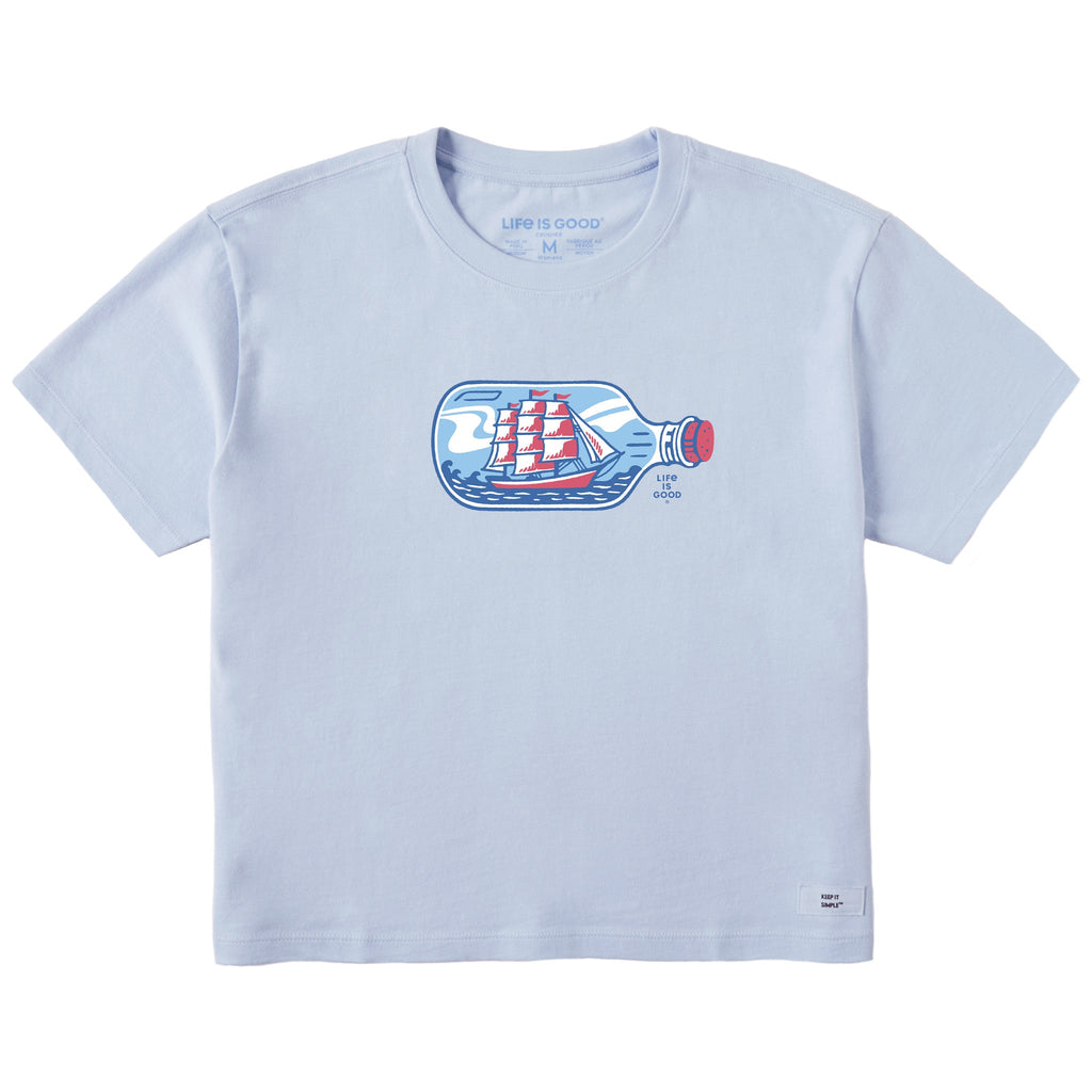 Women's Lil' Ship in a Bottle Short Sleeve Crusher Boxy Tee product image 1
