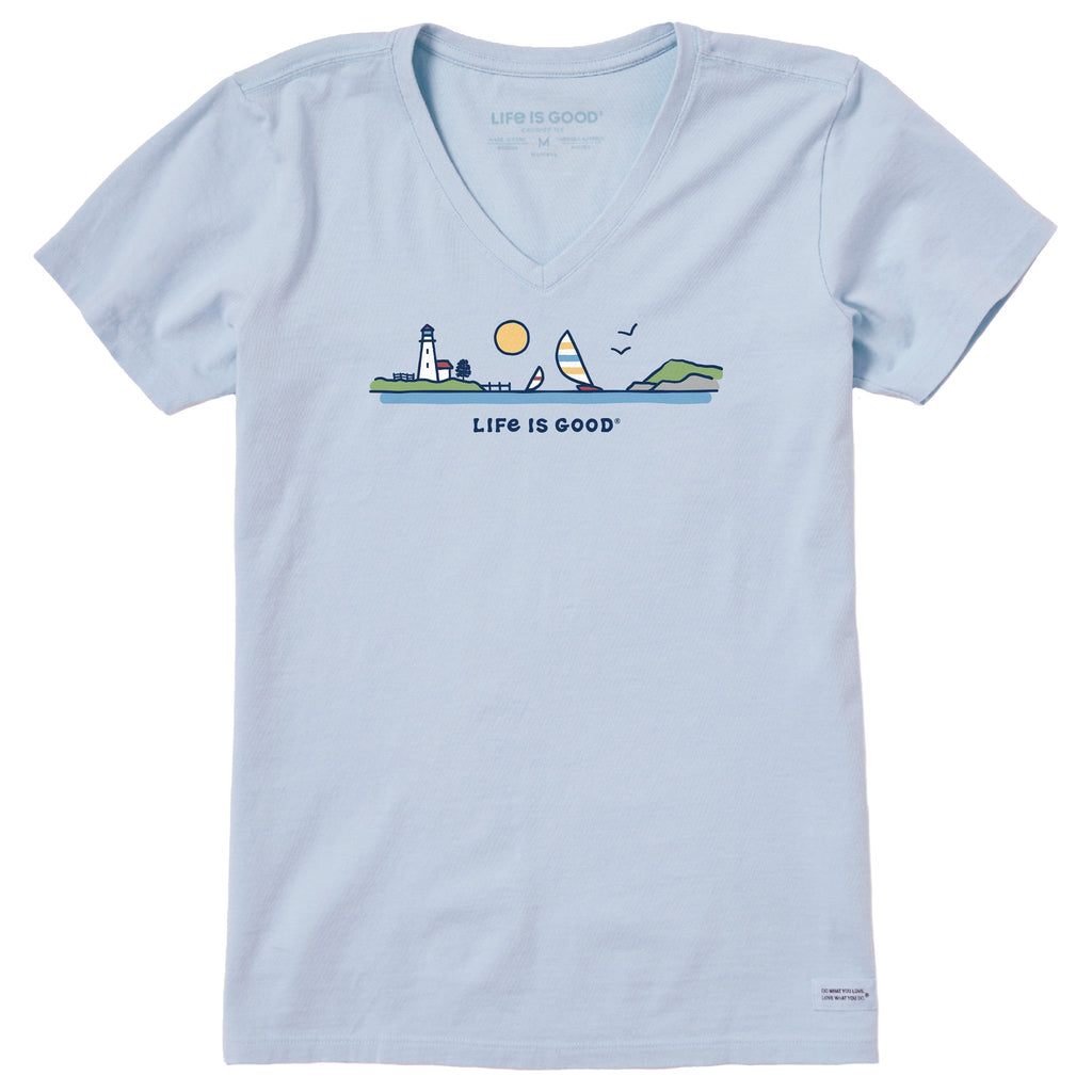 Women's Sailboat Lighthouse Vista Short Sleeve Crusher Vee product image 1