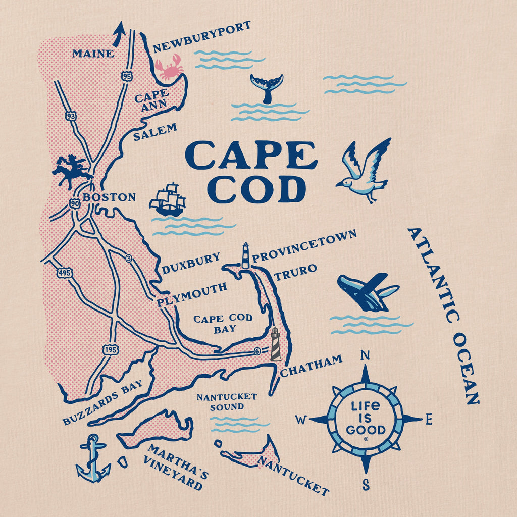 Women's Cape Cod Map Short Sleeve Crusher Tee product image 2