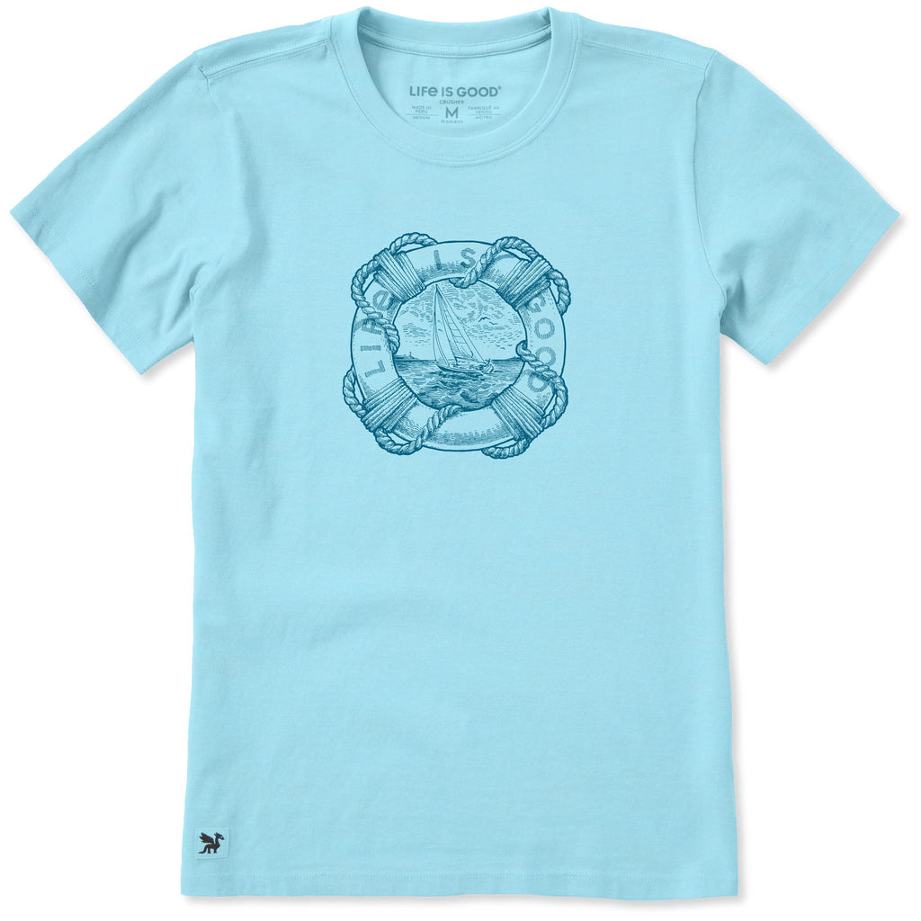 Women's Life is Good Sailing Ring Short Sleeve Crusher Tee