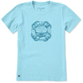Women's Life is Good Sailing Ring Short Sleeve Crusher Tee