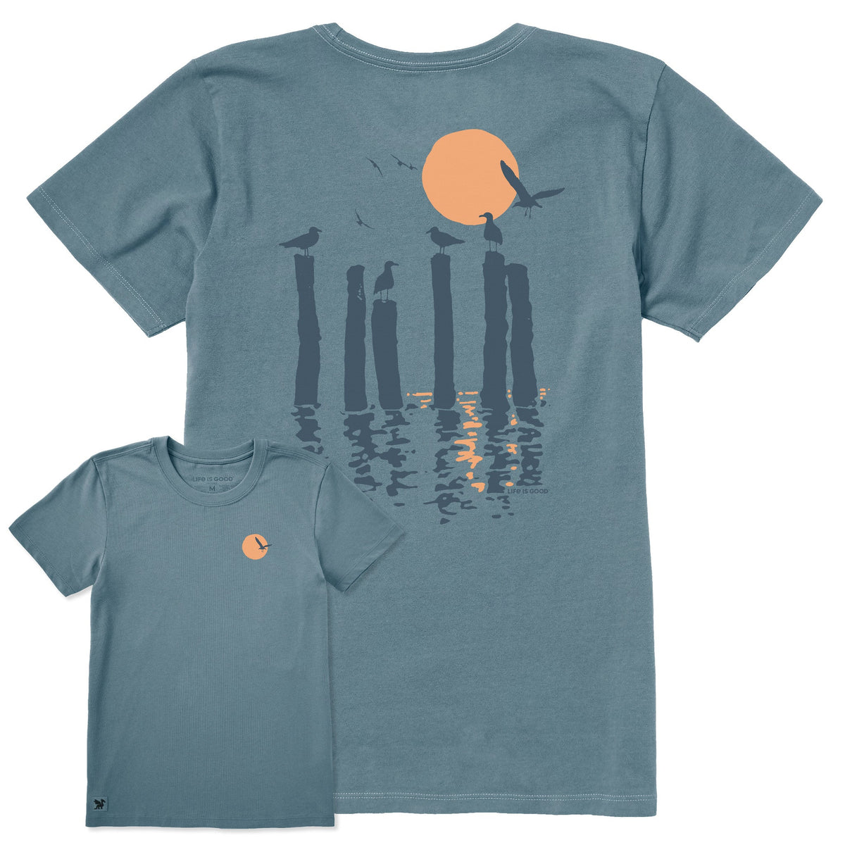 Women's Gulls on Pilings Short Sleeve Crusher Tee product image 1