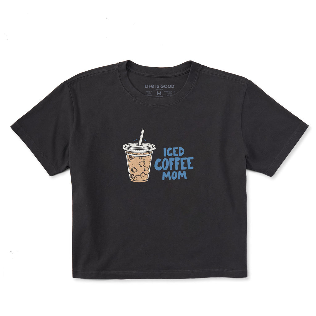 Women's Iced Coffee Mom Short Sleeve Crusher Boxy Tee