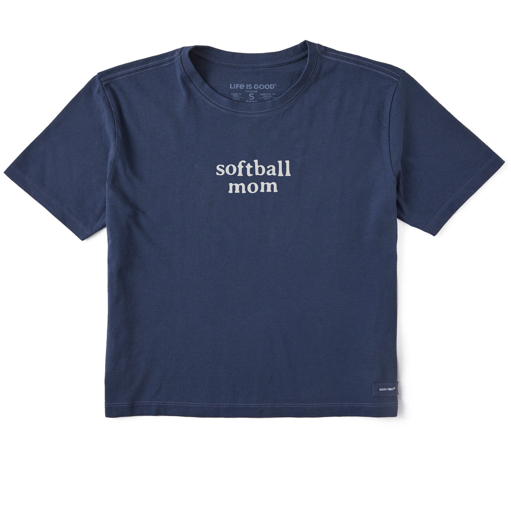 Women's Softball Mom Short Sleeve Crusher Boxy Tee product image 1