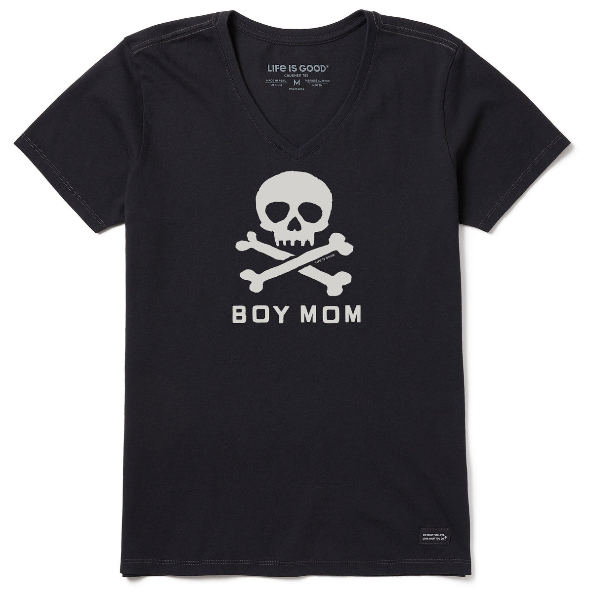Women's Boy Mom Skull Short Sleeve Crusher Vee product image 1