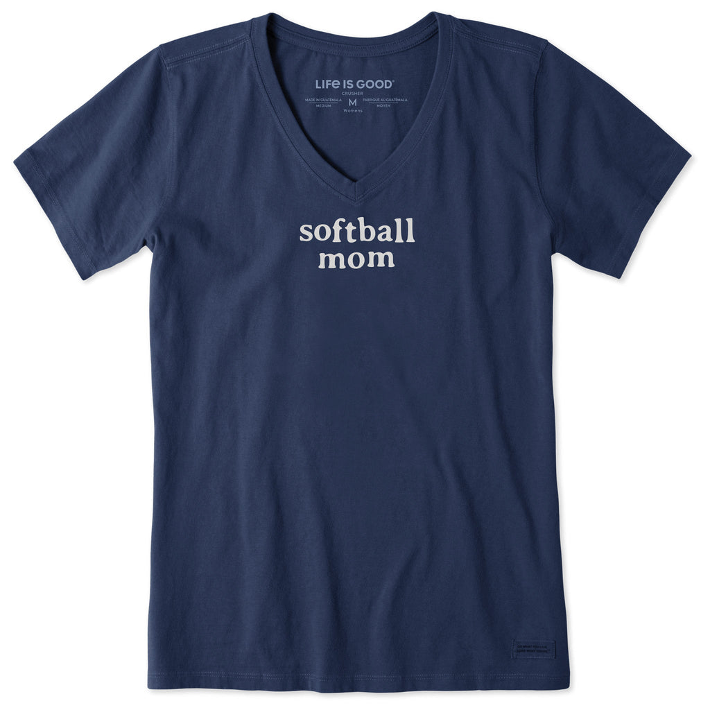 Women's Softball Mom Short Sleeve Crusher Vee product image 1