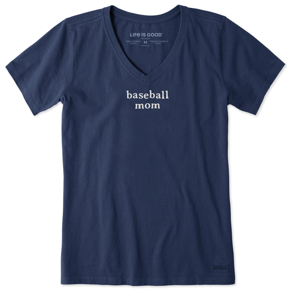 Women's Baseball Mom Simple Short Sleeve Crusher Vee product image 1