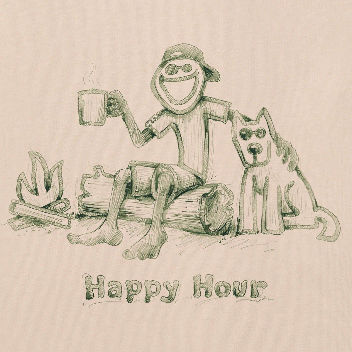 Men's Sketchy Jake Happy Hour Short Sleeve Tee