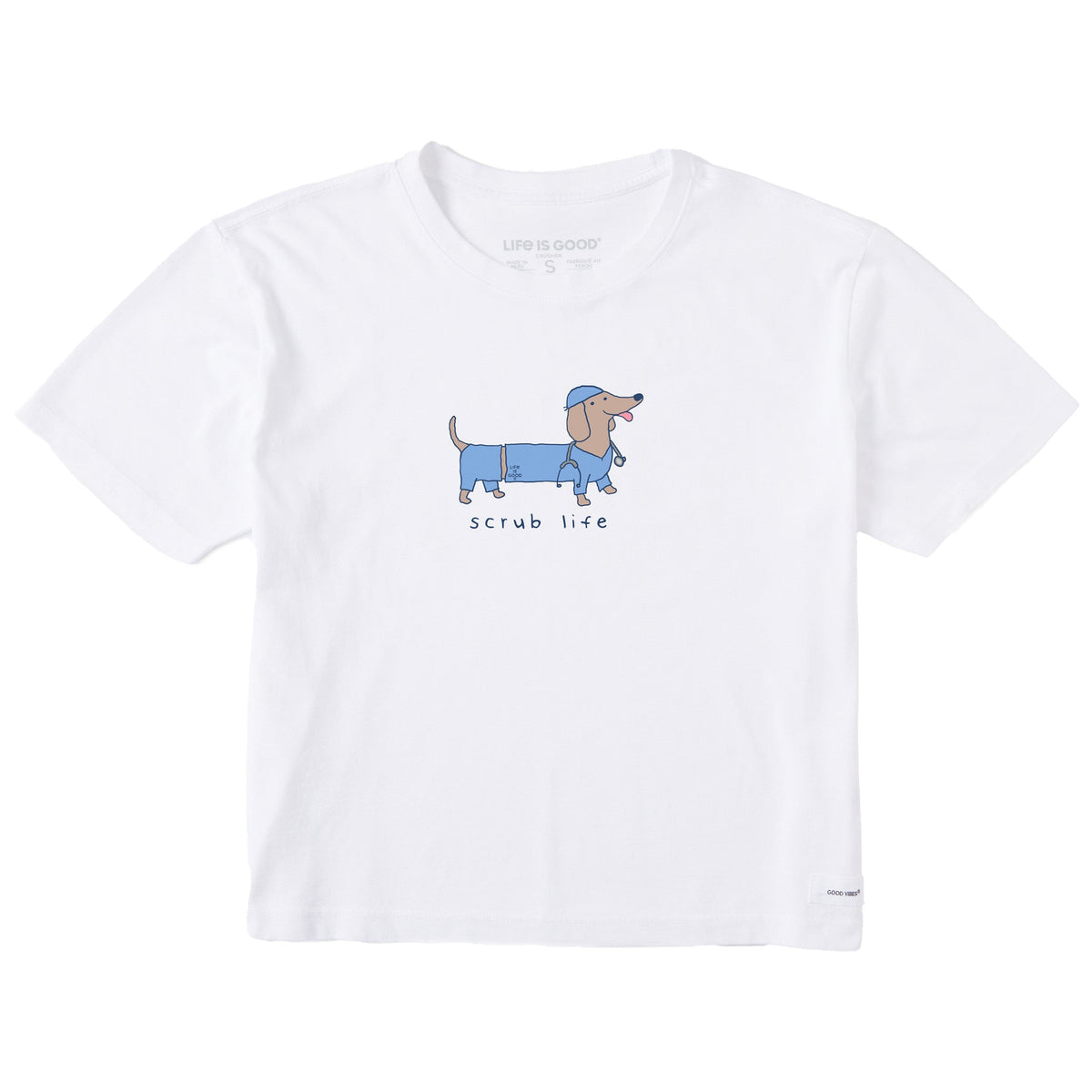 Women's Scrub Life Dachshund Short Sleeve Crusher Boxy Tee product image 3