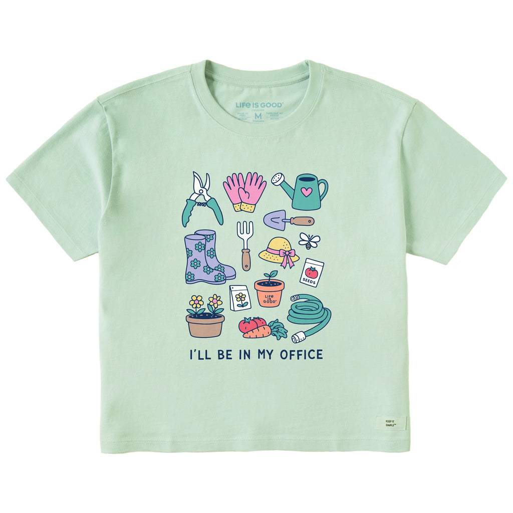 Women's I'll Be in My Office Gardening Short Sleeve Crusher Boxy Tee