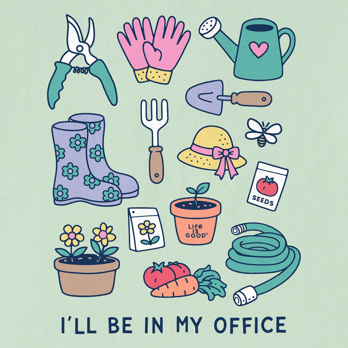 Women's I'll Be in My Office Gardening Short Sleeve Crusher Boxy Tee